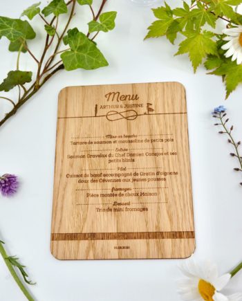 Menu En Bois Mariage Th Me Champ Tre Design By Hibrido