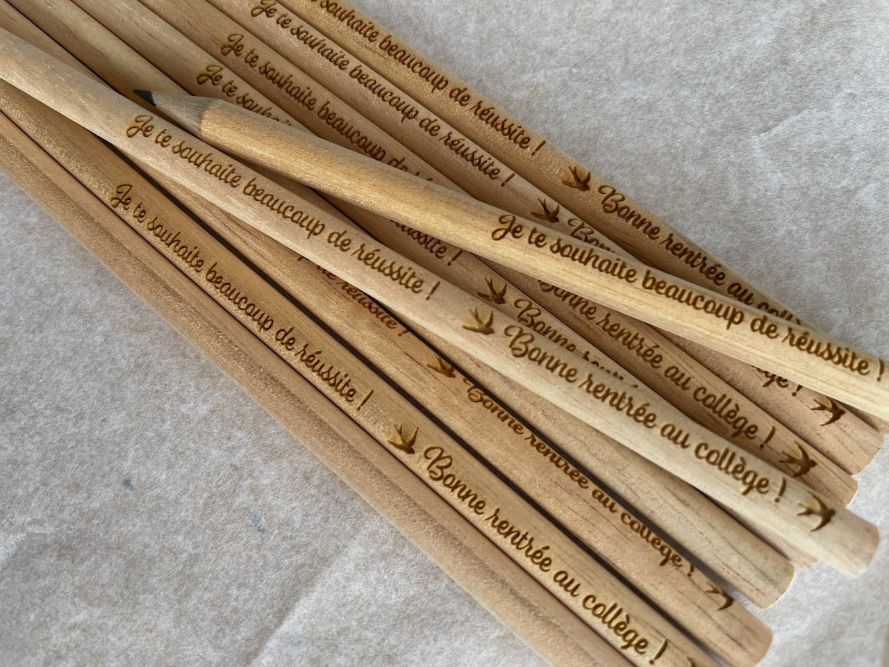 Crayons de bois le temps de l'école (lot de 12) Cadeau maitresse